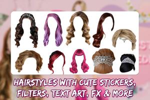 Girl Hair Style Photo Editor - Hair Style Changer captura de pantalla 2