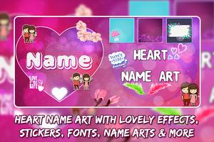 Heart Name Art Focus Filter Maker: Name In Heart постер