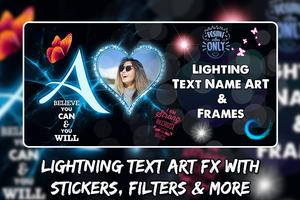 Lighting Text Name Art Maker Affiche