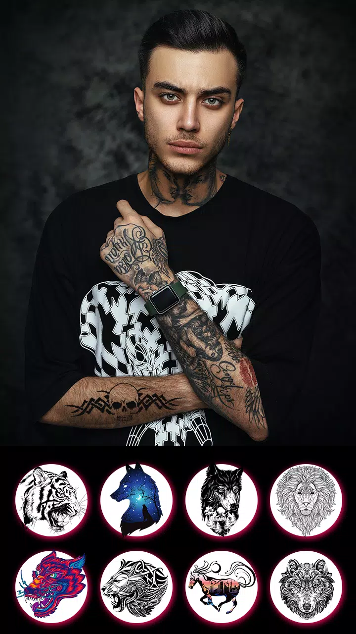 Tattoo my photo: tattoos for men- 3D tattoo design APK pour Android  Télécharger
