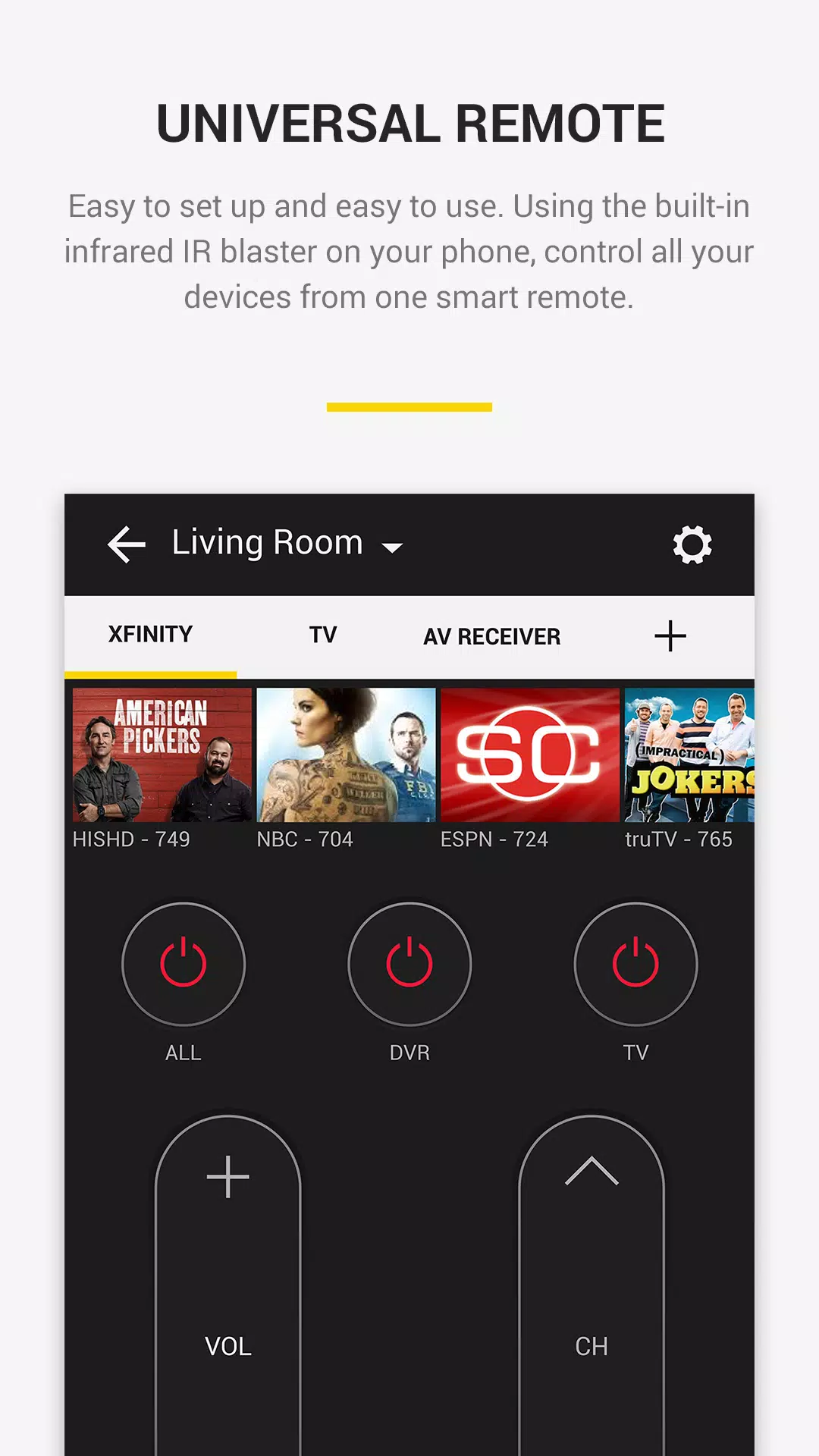Android İndirme için Peel Smart Remote TV Guide APK