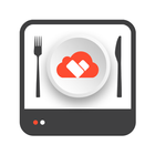 Cassa in Cloud-Kitchen Monitor Zeichen