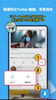 X (以前の Twitter，ツイッター) 動画保存アプリ ポスター