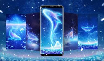 Dreamy Galaxy Whale Live Wallpapers تصوير الشاشة 2
