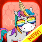 Unicorn color by number: Pixel art coloring 2019 icône