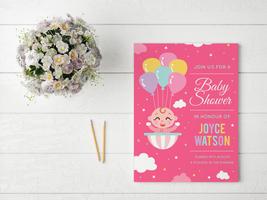 Baby Shower Invitation Card Maker syot layar 2