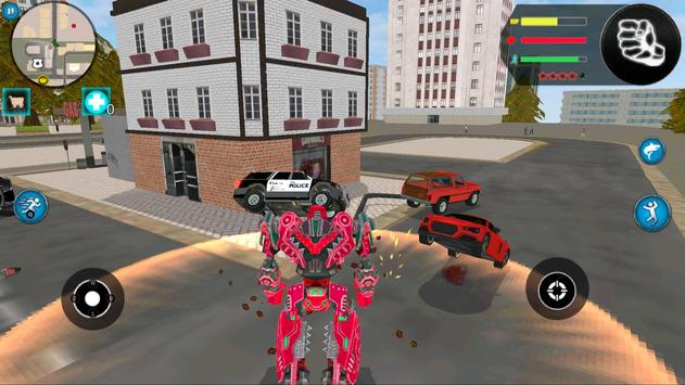 Unlimited Red Robot Shark Tranforme Battle City 截图 2