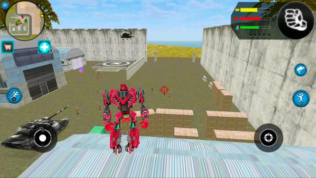 Unlimited Red Robot Shark Tranforme Battle City 截图 3
