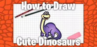 かわいい恐竜を段階的に描き、レッスンを描く方法