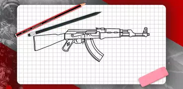 Cómo dibujar armas paso a paso