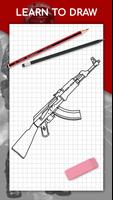 How to draw weapons by steps poster