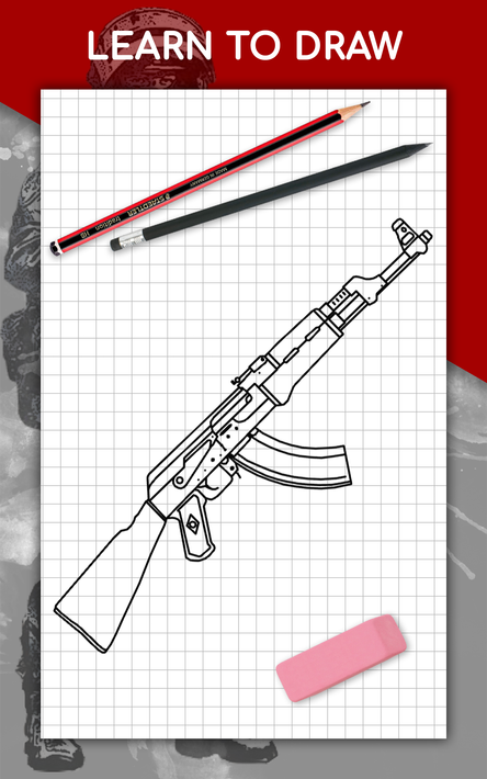How to draw weapons step by step, drawing lessons screenshot 8