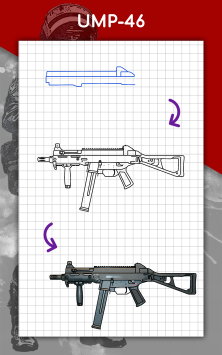 How to draw weapons step by step, drawing lessons screenshot 15