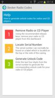 1 Schermata Codes for Becker radios