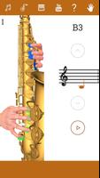 3D Saxophon Grifftabelle Plakat