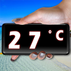 Air temperature thermometer icon