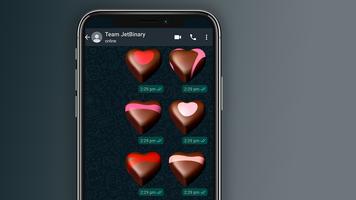 Chocolate hearts Stickers for Whatsapp Affiche