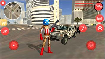 US Capitain Army Stickman Rope Hero Gangstar Crime Poster