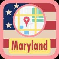 USA Maryland Maps Affiche