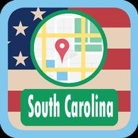 USA South Carolina Maps Plakat