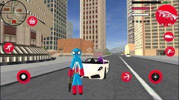 Spider Capitaine american Stickman Rope Hero Crime الملصق
