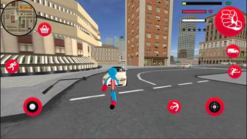 Spider Capitaine american Stickman Rope Hero Crime تصوير الشاشة 3