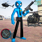 US Spider Police Stickman Rope-icoon