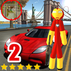 Flash Stickman Rope Hero Speed Bandit Criminel icône