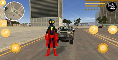 Superhero Stickman Rope الملصق