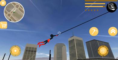 Superhero Stickman Rope تصوير الشاشة 1