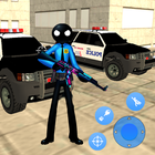 Police Superhero Stickman Rope Hero Gangstar Crime icône