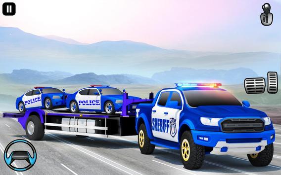 Us Police Cop Car Transporter Truck 2019 screenshot 14