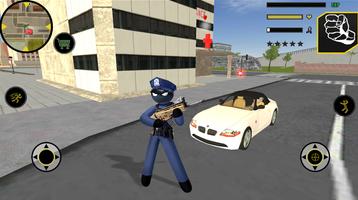 US Police Stickman Rope Hero स्क्रीनशॉट 1
