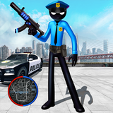 Police Stickman Rope Hero أيقونة