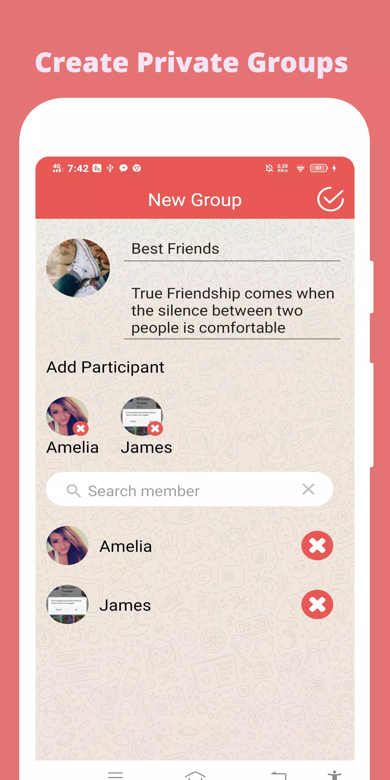 Between chat people a create two chat