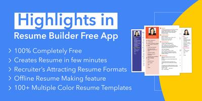 Resume builder free CV maker app curriculum vitae plakat