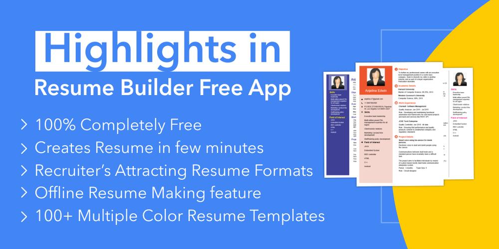 Resume Builder Free Cv Maker App Curriculum Vitae For Android