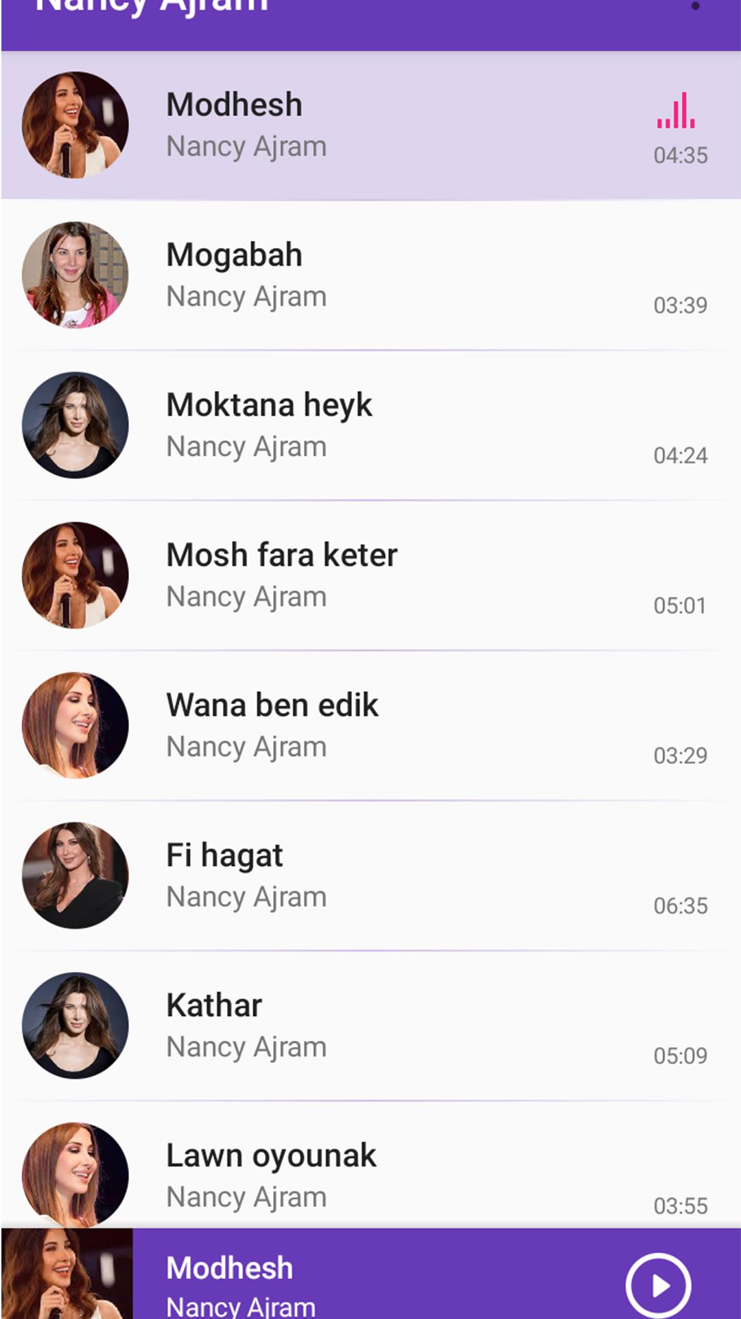 Nancy Ajram mp3 APK pour Android Télécharger