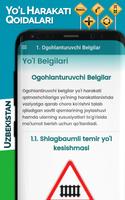Yo'l Harakati Qoidalari - Uzbe ảnh chụp màn hình 3