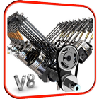 Двигатель V8 3D живые обои иконка