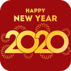 New Year greeting card 2020 icon