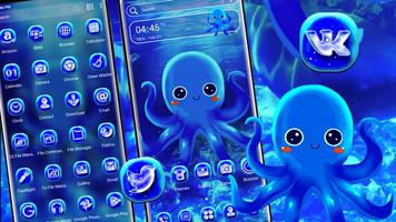 Cute Octopus Theme Affiche