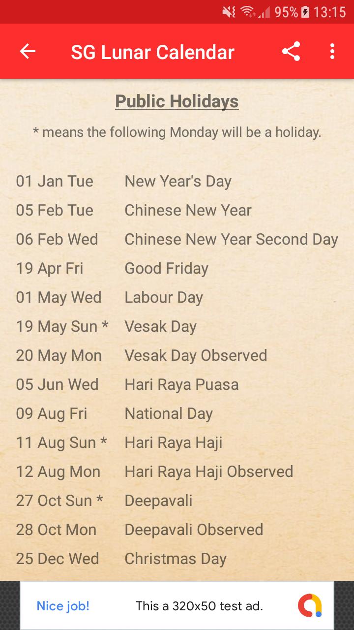 Singapore Lunar Calendar 2020 for Android - APK Download
