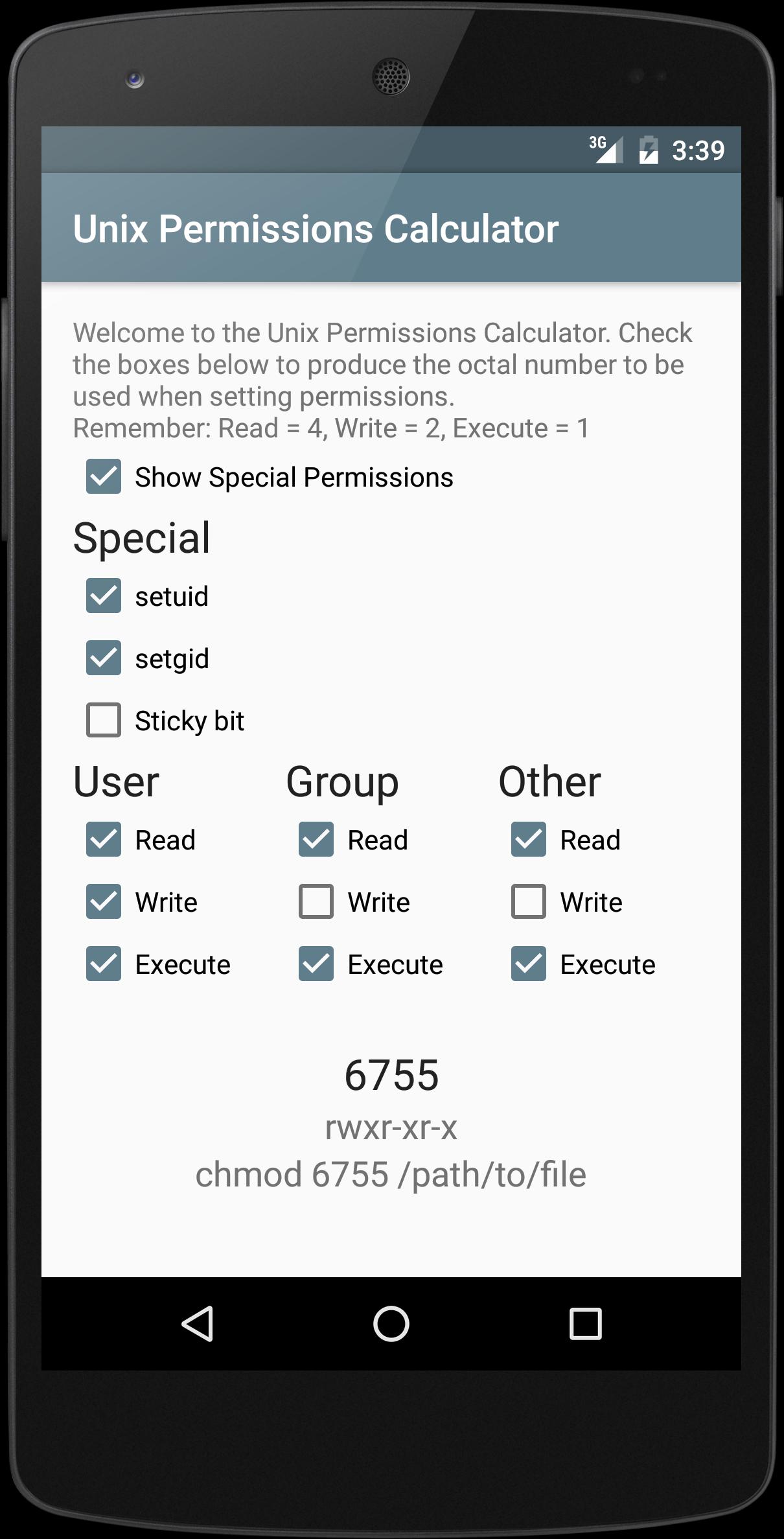 Unix Linux Permissions Calculator For Android Apk Download