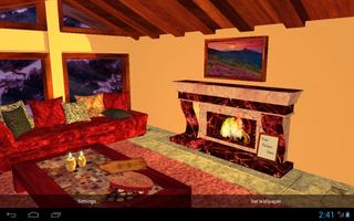 3D Romantic Fireplace Live Wallpaper HD постер