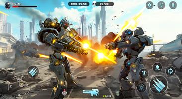 Robots War: 비행 로봇 게임 슈팅 전쟁 사격 포스터