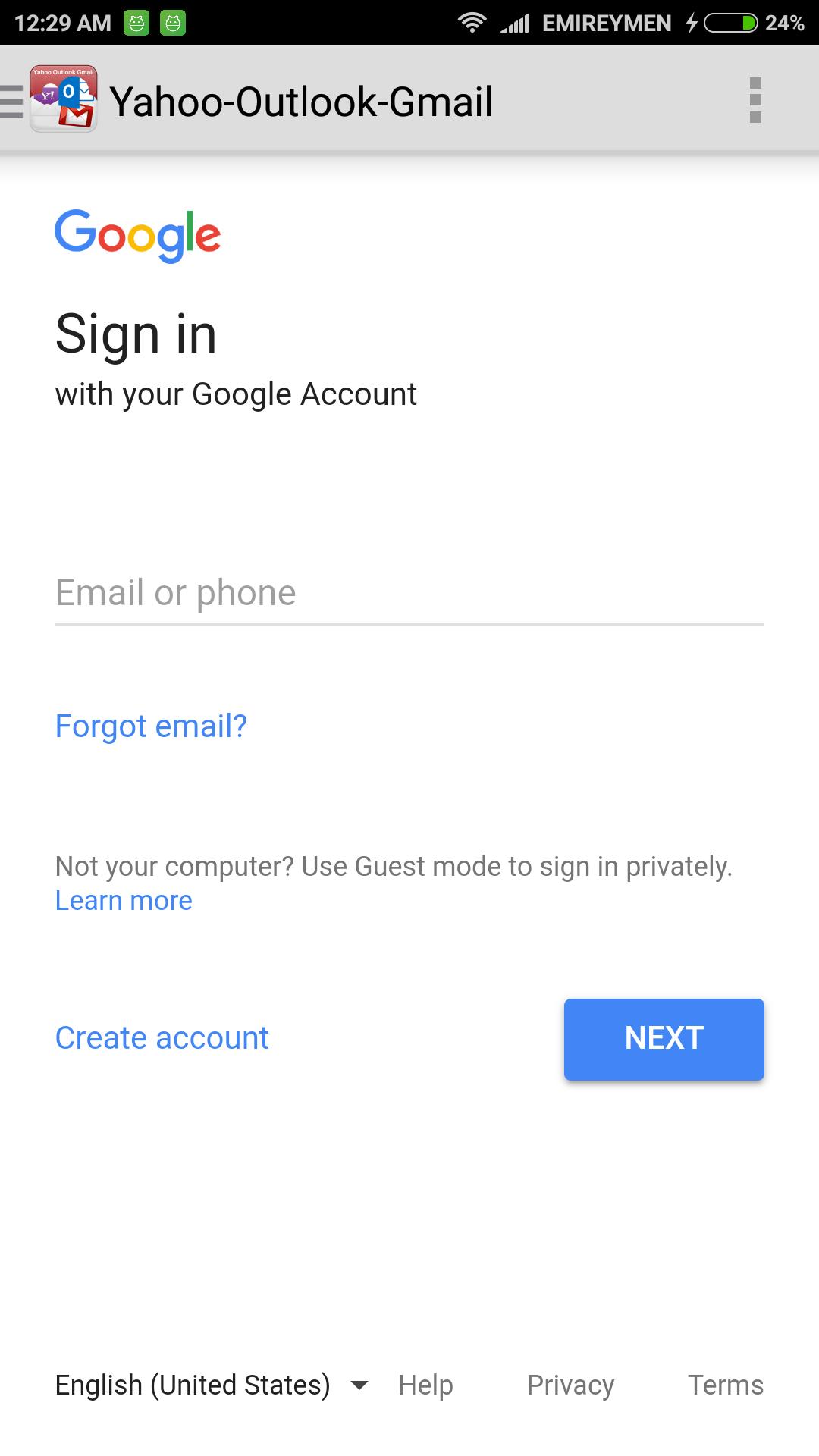 Мобильный gmail