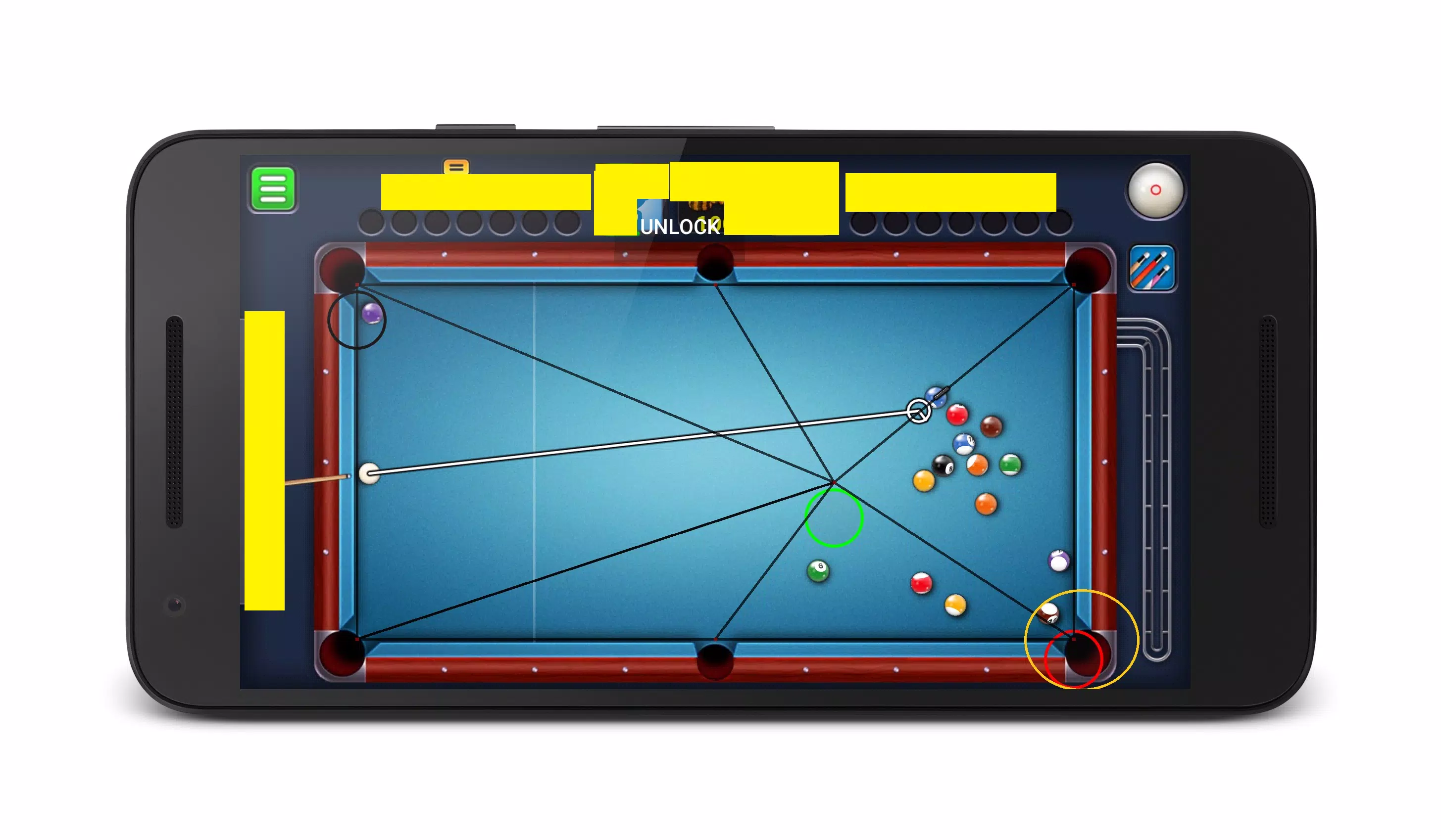 Snake aim tool for 8 ball pool 