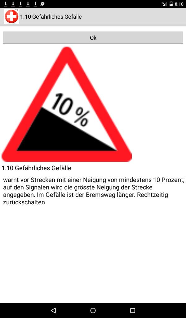 Verkehrsschilder in der Schweiz für Android - APK herunterladen