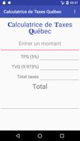 Calculatrice de taxes Québec Affiche